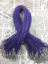 Wholesale 100pcs/lot Dark Purple Waxen Cord 2mm Necklace String With Lobster Clasp 45cm Necklace DIY Jewelry Making Materials 2024 - buy cheap