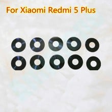 Новая 5 шт. Задняя Основная камера стеклянная линза для Xiaomi Redmi 5 Plus запасные части крышка объектива Замена Бесплатная доставка 2024 - купить недорого