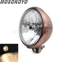 Motorcycle 5.75" Headlight Copper Brown Head Lamp Universal Vintage High Low Beam for Harley Springer Chopper Cafe Racer 2024 - buy cheap