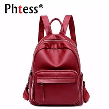 2019 Female Back Pack Women Leather Backpacks High Quality Preppy Style Vintage Bagpack Travel Rucksacks For Girls Sac A Dos New 2024 - buy cheap