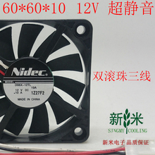 NIDEC-ventilador de enfriamiento de D06X-12TL ultradelgado ATX, 6010, 12V, rodamiento de doble bola, 3 líneas, silencioso, nuevo 2024 - compra barato