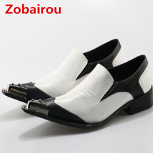 Zobairou-zapatos italianos de cuero con tachuelas para hombre, mocasines de marca de lujo, a rayas, oro blanco 2024 - compra barato