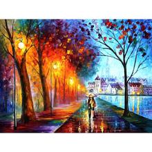 Contemporary art city by the lake hand painted knife paintings landscape oil on canvas High quality 2024 - buy cheap