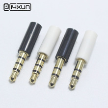 10pcs 3.5mm Stereo Headset Plug 3 4 pole 3.5 mm Gold-plated Audio Plug Jack Adaptor Connector for iphone white black 2024 - buy cheap