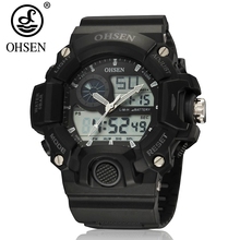 OHSEN Digital Quartz Men Sport Watches Dual Time Fashion Military Waterproof Wristwatch Reloj Masculino 50M Swim LED Watch Clock 2024 - buy cheap