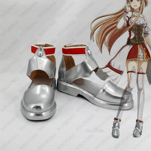 Botas personalizadas para cosplay, sapatos baixos de anime yuuki asuna patria 2024 - compre barato