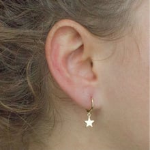 1Pair Small Star Moon Hoop Earrings Gold Color Simple Ear-cuffs Ear Piercing Huggie Earring Tools Jewelry Accessories for Women 2024 - buy cheap