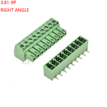 Juego de bloques de terminales de tornillo enchufables de ángulo recto, conector pcb de 3,81 v, 15EDG, 9pin, 3,81 MM, 300 2024 - compra barato