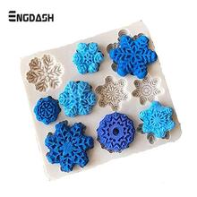 ENGDASH 1pc Christmas Snowflake Cake Mold Silicone Cake Cookie Mold Diy Fondant Biscuit Cake Baking Mold For Chocolate Molds 2024 - buy cheap