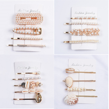 New Women's Za Hair Clip Hair Jewelry Sea Shell Hairwear Hairpins Femme Acrylic Faux Pearl Long Barrettes Crystal Hairclips 2024 - buy cheap