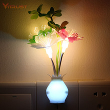 Vitrust Colorful LED Night light Sensor Control Mini Mushroom Romantic Lilac Night Lighting For Home Art US EU plug 2024 - buy cheap