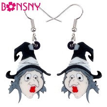 Bonsny-pendientes colgantes de acrílico para mujer, aretes de bruja antigua, joyería de Festival de dibujos animados para mujeres, niñas, regalo de abuela 2024 - compra barato