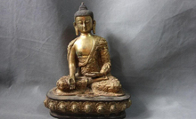 Collectible bronze lion statue S0999 China Buddhism Temple Bronze Copper Sakyamuni Tathagata Rulai God Buddha Statue 2024 - buy cheap