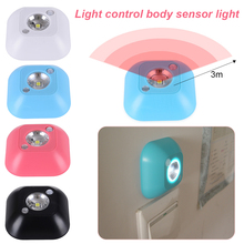 Мини светодиодный шкаф Ночной светильник на батарейках беспроводной ночник инфракрасный датчик движения аварийный настенный светильник 2024 - купить недорого