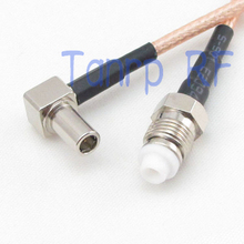 8 in FME hembra jack a MS147 macho ángulo recto conector RF adaptador 20 CM cable de puente coaxial RG316 extensión cable 2024 - compra barato