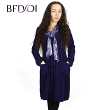 BFDADI High quality 2016 new autumn winter dress Plus Size Casual long sleeved women dress knitting Cotton Shawl Collar 90996 2024 - buy cheap