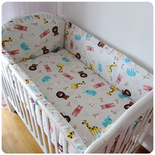 Promotion! 6PCS Free Shipping Baby Pieces Sets Crib Bedding Set bed linen 100% Cotton Baby Crib Set (bumper+sheet+pillow cover) 2024 - buy cheap