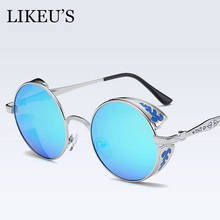 LIKEU'S Fashion Polarized Sunglasses Gothic Steampunk Coating Mirrored Round Circle Sun Glasses Retro UV400 Vintage Eyewear 2024 - buy cheap