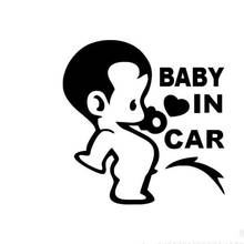 SEKINNEW "Ребенок в машине" ребенок писает на доске в автомобиле винил для автомобилей Наклейка для окна бампер панель забавная Автомобильная наклейка s 2024 - купить недорого