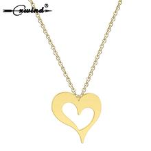 Cxwind Stainless Steel Hollow Heart Necklaces Cute Love Heart Pendant Necklace For Women Girls Lover Jewelry Statement Necklace 2024 - buy cheap