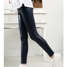 Toddler Teen Girls Leggings Spring Autumn Children Pencil Pants For Kids Elastic Waist PU Leather Leggings Girl Pants Trousers 2024 - buy cheap