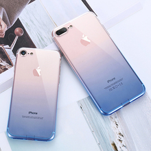 Gradient Color Soft Silicone Clear Phone Cases for iPhone 11 Pro XS Max XR X 10 8 7 6 6s Plus Ultra Thin Slim Transparent Cover 2024 - buy cheap