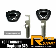 Motorcycle Uncut Blank Key For  Tiger 1050 Speed Triple 1050 Daytona 675 Street Triple 675 Black Blade Keys Rings 2024 - buy cheap