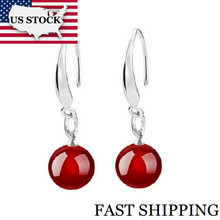 US STOCK Uloveido Silver Color Black Jewelry Party Dangling Earrings for Women Wedding with red stones Anel Christmas Gift WH002 2024 - buy cheap