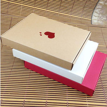 Caja de papel con cubierta de mundo de cosméticos, Impresión de corazón rojo, 20x15x2,5 cm, caja de papel para almacenamiento de bufanda, 24 unids/lote 2024 - compra barato