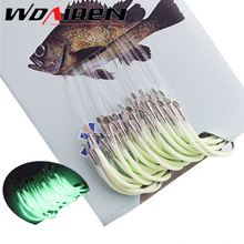30pcs/lot Luminous Fishing Hook 12-18# Barbed Hooks Pesca Tackle Accessories High Carbon Steel fishing Hooks Agrafe Line WD-016 2024 - buy cheap