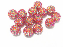 20mm 100pcs/lot  Red AB  (#33) Resin Rhinestone Beads Chunky Beads For Kids  Jewelry Making 2024 - buy cheap