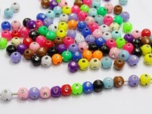 1000 Mixed Colour Sparkling Silver-plate Dots Acrylic Round Beads 4mm 2024 - buy cheap