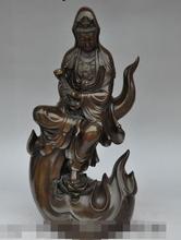 Free shipping S00388    18" china bronze wealth ruyi Freedom Guanyin Kwan-Yin Bodhisattva Goddess statue 2024 - buy cheap