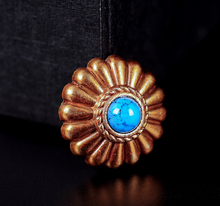 Flor de Oro del Sur Tribal azul turquesa, artesanía de piel de Conchos, decoración, 10 Uds. 2024 - compra barato