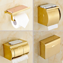 Stainless Steel Bathroom Paper Phone Holder with Shelf Bathroom Mobile Phones Gold Towel Rack Toilet Paper Holder Tissue Boxes 2024 - купить недорого