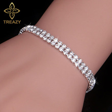 TREAZY Fashion Crystal Bridal Bracelets For Women Shiny Silver Color Rhinestone Bracelets & Bangles Brides Wedding Jewelry Gift 2024 - buy cheap