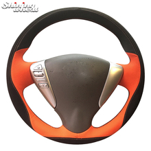 BANNIS-Protector de cuero naranja y ante negro para volante de coche, para Nissan, Tiida, Sylphy, Sentra, Versa Note 2014-2017 2024 - compra barato