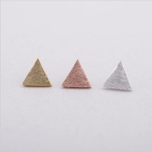 Fashion Triangle stud Earrings Classic Brushed Surface Design 2024 - buy cheap