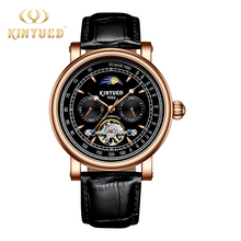 KINYUED Skeleton Mechanical Watches Automatic Self-Wind Top Brand Mens Wristwatches Luxury Moon Watch Men masculino automatic 2024 - buy cheap