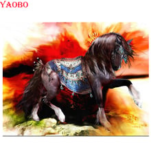 2019 nuevas artesanías 5D Diy diamante pintura punto de cruz Animal indio bordado de diamantes con caballos mosaico venta decoración del hogar 2024 - compra barato