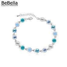 Pulsera de cadena con cristales Swarovski para mujer, joyería de moda para chica, regalo de cumpleaños, Navidad 2024 - compra barato