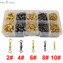 400pcs Fishing Barrel Swivel Brass With Nickle Coated Black Gold Barrel Fishing Swivels Connector Set With Box Size 2 4 6 8 10 2024 - buy cheap