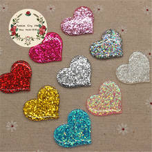 10pcs Cute Glitter Sweet Heart Resin Flatback Cabochon DIY Scrapbooking Decorative Craft Making,31*37mm 2024 - buy cheap
