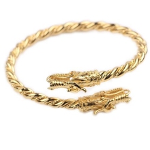Pulseira em formato de dragão, amarelo, dourado, moda masculina, feminina, joias, pulseira 2024 - compre barato