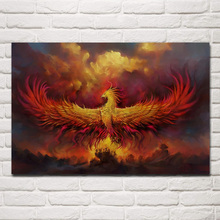 Огонь феникс птица Бог рождение фантазия фотография для дома гостиная украшение для спальни KE790 2024 - купить недорого