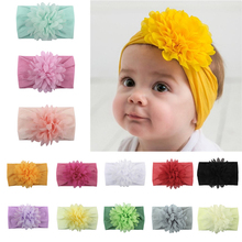 Baby Girl Kids Toddler Lace Flower Nylon Headband Brand New Solid Headwear Hairband Photo Props Gifts Hair Bow Band Accessories 2024 - buy cheap