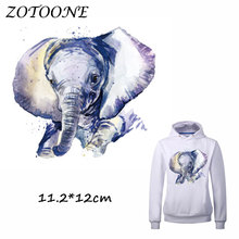 ZOTOONE Iron on Patches for Clothes Heat Transfer Wateroclor Elephant Patch T Shirt Stickers for DIY Accessory Applique Kids C 2024 - buy cheap