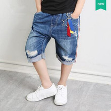 Kids 2017 New 2-11T Boys Girl Blue Ripped Jeans Boys Trousers Baby Girls Pants Casual Classic Children Fashion Hole Denim Jeans 2024 - buy cheap