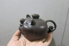 Old Chinese Handcraft Enameled  YiXing Zi Sha Clay  (Purple stoneware) Teapot ,pig,with mark,Free shipping 2024 - buy cheap