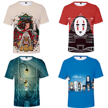 Camiseta estilosa do homem-feminina, camiseta de estúdio ghibli hayao miyazaki chihiro, camiseta de anime japonês 2024 - compre barato